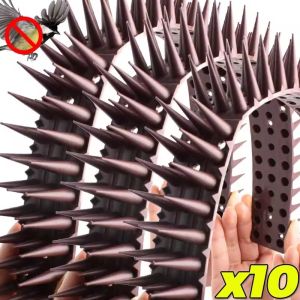 10pcs Plastic Anti-Bird Spikes / Garden Anti-theft Deterrent Spikes / Fence Wall Pigeon Cat Proof Prevent Tool / Outdoor Garden Fence Roof Deterrent Nail Kit