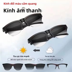 Kính Râm Thông Minh Đổi Màu Cảm Biến Ánh Sáng Dành Cho Nam Giới Tai Nghe Điều Khiển Nhạc Bằng Giọng Nói Bluetooth Chống Tia Cực Tím Tương Thích Với Android/iOS