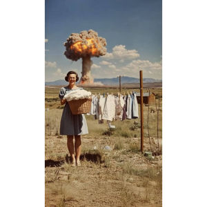 Kayou | 500/1000/1200/2000 PCS Jigsaw Puzzles Woman Drying Clothes Mushroom Cloud Figure Family Activity Games for Gameroom Bedroom Gift