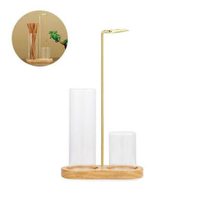 Incense Holder Upside Burner Incense Stick Holder Wooden Round Incense Tray Home Yoga Decoration Crafts Bedroom Ornament