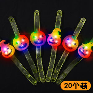Halloween Pumpkin Bracelets Childrens Glowing Wristbands Light up Party Atmosphere Props Boys Girls Accessories Toy