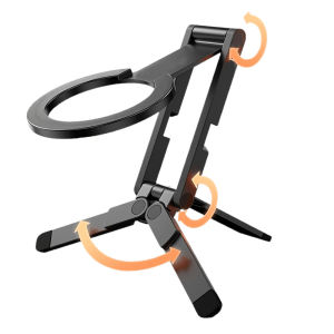 XMSJ | Double Folding Model Magnetic Car mobile phone holderfor iPhone - ABS Material Smartphone Mini Tripod Pocket Cell Phone 