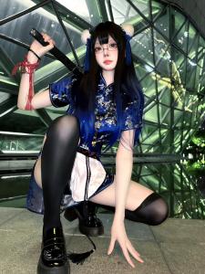 New Chinese Style Cheongsam Dress Halloween Christmas Cosplay Uniform Soft Girl Maid Skirt Short Cheongsam Daily Wear