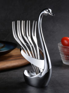 ส้อมผลไม้สแตนเลส304ส้อมจิ้มผลไม้ส้อมจิ้มผลไม้ส้อมของหวานส้อมขนมไหว้พระจันทร์5แพ็คสำหรับใช้ในบ้าน