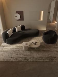 Designer Style Arc Shaped Sofa for Clothing Stores Beauty Salons Waiting Area Hotel Office Luxurious Fabric Sofa Quality