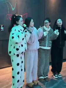 Hooded Warm Flannel Pajamas Homewear Set