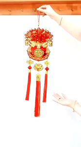 New Year Pendant 2026 Year of The Horse New Style Lucky Bag Lucky Character Pendant Living Room Pendant Decoration