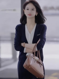 V-Neck Long Sleeve Knitted Open Cardigan Womens Slim Fit Top Color Block Casual Style Autumn New Arrival Fashionable