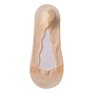 Invisible Lace Boat Socks Womens Pure Cotton Non-Slip High Heel Shoe Socks Anti-Bacterial Sweat Absorbent Slip Resistant