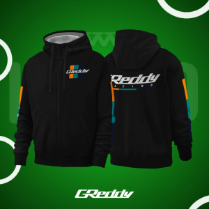 Hoodie Sweater Jaket Jumper HSCLO GREDDY RACING BLACK HOODIE Bahan Fleece Jaket Lengan Panjang Ukuran Jumbo Big Size XS S M L XL XXL 3XL 4XL 5XL