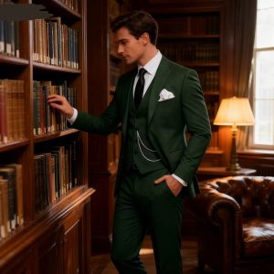 3 Piece Slim Fit Mens Wedding Suits Formal Groom Tuxedo Peak Lapel Single Breasted Best Man Business Party Prom Costume Homme