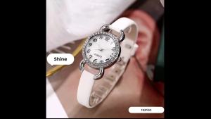 Luxury Fashion Womens Diamond Quartz Watch White Strap Sparkle Rhinestone Round Dial Ladies Wristwatch Daily Wear Nice Gift