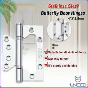 Need. 2Pcs Stainless Steel Butterfly Door Hinges 4 Inches Silver