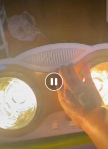 Đèn sưởi nhà tắm cao cấp S-F 3 bóng 2 công tắc riêng biệt công suất 850W ấm áp cực nhanh - Bảo hành 2 năm