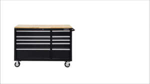 Tủ dụng cụ 10 ngăn kéo 132cm màu đen mờ mặt ván gỗ CSPS