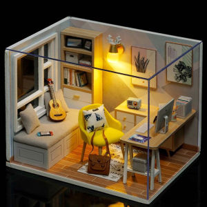 Wooden Doll House DIY Small House Kit Making Room Toys 3D Puzzle Assembly Building Model Toys for DollHouse Birthday Gifts