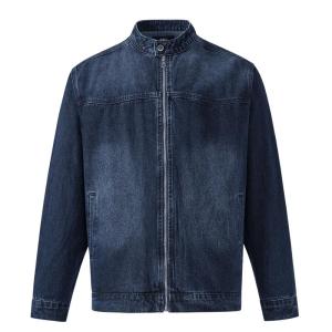 Enjeolon | Deconstructed Washed Vintage Denim Jacket with Stand Collar
