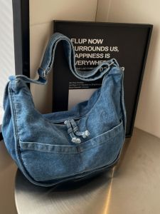 Thoải Mái Đã Giặt Được Denim Túi Đeo Chéo Bằng Vải Đơn Đeo Vai Dành Cho Học Sinh Lớp Phong Cách Hàn Quốc Ba Lô Túi Đeo Giải Trí Dành Cho Nữ
