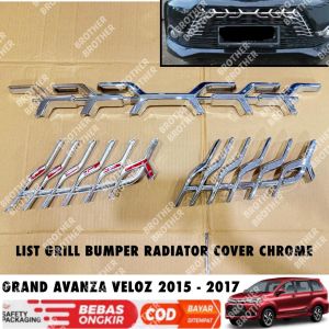 List Grill Bumper Radiator Grand Avanza Veloz 2012 2014 3 pcs Cover Chrome