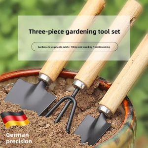 MONLEYTA | Home Garden Tool Kit Flower Planting Set Succulent Soil Loosening Iron Shovel Small Gardening Spade Three-Piece Set For Flowers