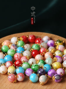 Nút Pha Lê Mô Phỏng Ngọc Bích Kiểu Trung Hoa Mới Cho Áo Sơ Mi Nữ Hanfu Qipao Áo Dài Phong Cách Truyền Thống Phụ Kiện May Vá