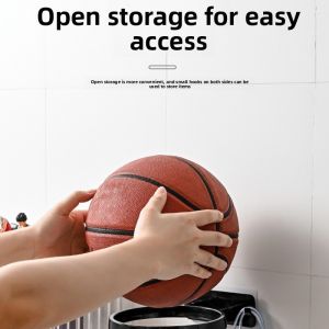 Sports Ball Storage Rack No Drilling Wall Mounted Sports Ball Holder Organizer for Basketball Football Volleyball Storage Rack