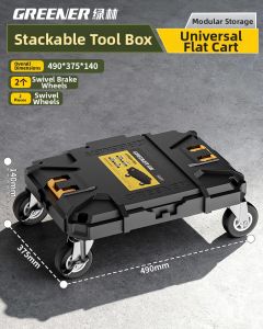 Stackable Multipurpose Toolbox With Wheels And Pull Handle Reinforced