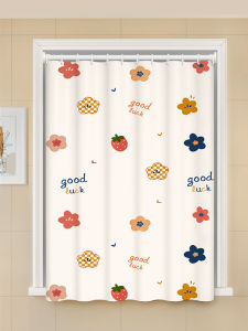 Bathroom Window Curtain Waterproof Blocking Privacy Shower Room Small Window No Drilling Needed Cute Print Polyester Fabric