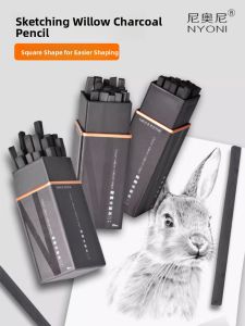 Neoni Willow Branch Sketching Charcoal Sticks Artistic Soft Lead Drawing Carbon Rods Specialized Art Supplies Sketch Pencils
