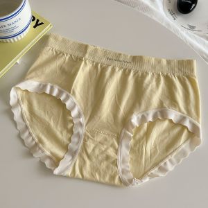 Comfortable Modal Ladies Underwear Triangle Pants Letter Print mid Waist Seamless Youthful Home Clothes Female Innerwear