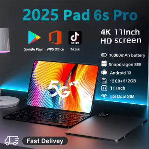 2025 New 6S Pro Original Global Edition Tablet PC Pad Snapdragon 8Gen HD 4K 12GB + 512GB Android 13 5G Tablet with Dual SIM WIFI