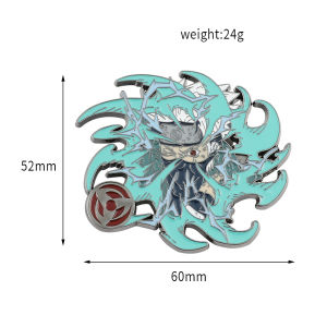 Bandai | NARUTO Uzumaki Naruto Uchiha Sasuke Gaara Cartoon Anime Peripheral Metal Badge Personality 2D Creative Brooch Holiday Gifts