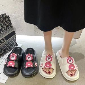 รองเท้าผู้หญิง รองเท้าแฟชั่น รองเท้าแบบสวม รองเท้าพท้นนิ่ม หมีชมพู",