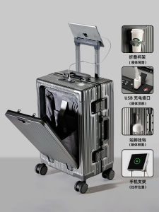 Aluminum Frame Luggage Box with Charging Function Male Cover Password Boarding Box Business Travel Suitcase for Men And Women