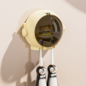 Wall-Mounted Toothbrush Holder Cartoon Storage Rack No-Drilling Required Electric Toothbrush Stand Cute Support Bracket