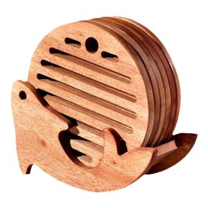 Heat Resistant Wooden Dining Table Mat High Temperature Resistant Home Use Dish Plate Bowl Pot Mat Handmade round Shape