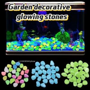 100-1000 Pcs Luminous Rock Stone Luminous Dark Garden Pebbles Sidewalk Fish Tank Decoration Aquariums Fish Tanks Loom