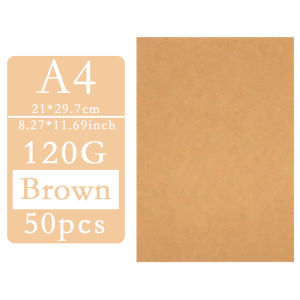 50pcs A4 120g Cardboard Handmade Card Paper White/Black/Brown Kraft Paper For DIY Watercolor Crafts Package Inkjet&Laser Printer