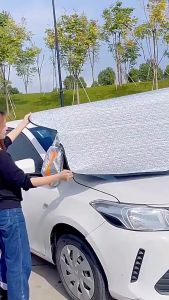 Bạt Phủ Kính Lái 4 Lớp Tráng  Nhôm Cao Cấp Có Tai Che Gương Đế Hít Nam Châm Tấm Che Nắng Kính Lái Ô Tô Phản Quang Cách Nhiệt Bảo Vệ Nội Thất