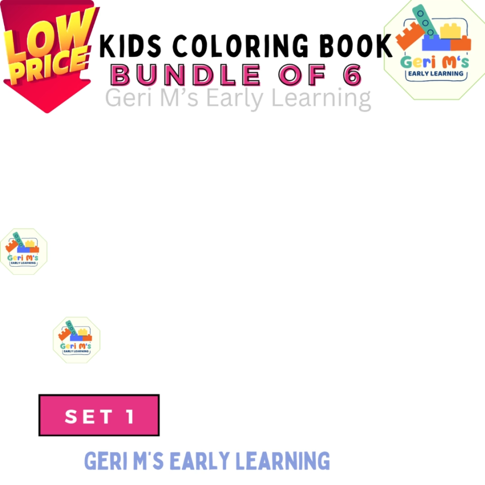 Introductory Offer!!! 6 pcs Coloring Books For Kids Children - Alphabet Colors Shapes Numbers Animals etc