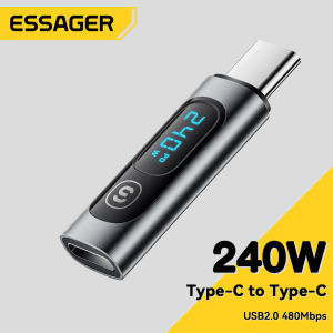 Essager USB 2.0 OTG Adapter 240W Fast Charging USB C To Type C Display Adapter OTG Connector For Samsung Xiaomi Huawei Lenovo