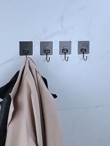 🔥Hot Sale🔥10/20Pcs Self Adhesive Hooks Rotating Waterproof Strong Sticker Holder Wall Door Storage Hanging Hook Kitchen Bathroom Organizer