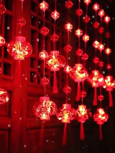 Vimite Trung Quốc năm mới dự án trang trí 3.5M 2025 LED đèn lồng ánh sáng rèm ánh sáng với Giáng sinh trang trí nhà đám cưới bên đường vườn lễ hội mùa xuân 新年春节装饰灯串