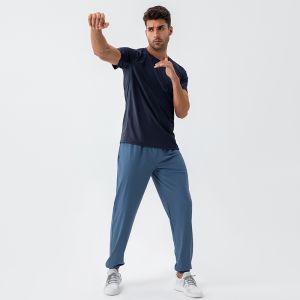 Luoke Mens Fitness Short Sleeved Mesh Breathable Quick Drying Sports T-shirt with Round Neck Loose Fitting Running Training Top