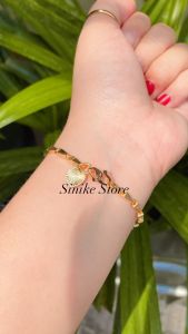 GELANG TANGAN GOLD RANTAI PADI TITANIUM ASLI ANTI KARAT/KEKINIAN TREND 2022