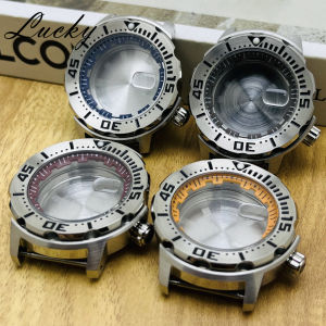 Modified 42.5mm Silver Monster Watch Case Mineral Crystal 3.8 Screw Crown Fit 28.5mm Dial For NH34 NH35 NH36 Automatic Movement