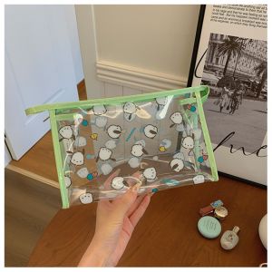 Transparent Colorful Sanrio Authentic Sealed Waterproof Gym Bag Makeup Bag Beach Bag for Women with Zipper Closure