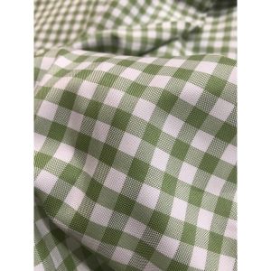 vải cotton sọc caro màu xanh cốm mềm mịn mát đẹp xinh giá 1m_( khổ 1m5)