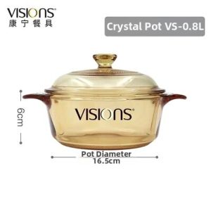 Corning Pot 2.25L/3L High Temperature Resistant Glass Soup Pot Rice Porridge Pot Home Use Cooking Utensils Simple Style