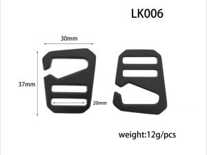 Set 2 móc khóa chữ G màu đen bằng kim loại kiểu mới phù hợp cho dây đeo balo bra..LK006 #ssl_accessories